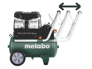 Kompressor Basic 220-24 OF Silent, 1100 W, max. 8 bar, 24 l, Inklusive Universal-Schnellkupplung, Zuggriff mit Gummierung by Metabo – product image 3 of 5