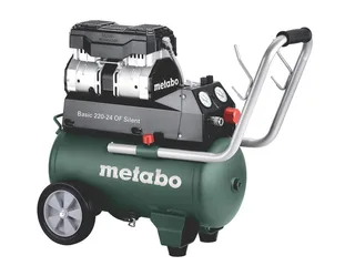 Kompressor Basic 220-24 OF Silent, 1100 W, max. 8 bar, 24 l, Inklusive Universal-Schnellkupplung, Zuggriff mit Gummierung by Metabo – product image 1 of 5