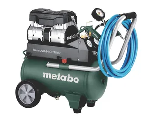Kompressor Basic 220-24 OF Silent, 1100 W, max. 8 bar, 24 l, Inklusive Universal-Schnellkupplung, Zuggriff mit Gummierung by Metabo – product image 2 of 5