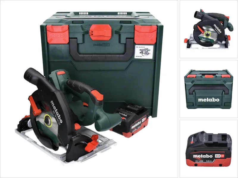 KS 18 LTX 57 accu-handcirkelzaag 18 V 165 mm + 1x accu 5,5 Ah + metaBOX - zonder oplader de Metabo – image du produit