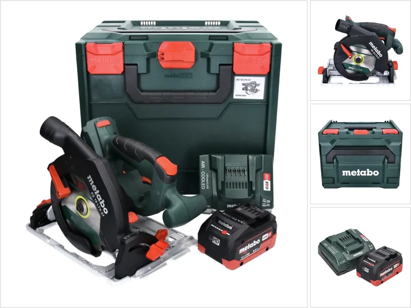 KS 18 LTX 57 accu-handcirkelzaag 18 V 165 mm + 1x accu 8,0 Ah + lader + metaBOX von Metabo – Produktbild