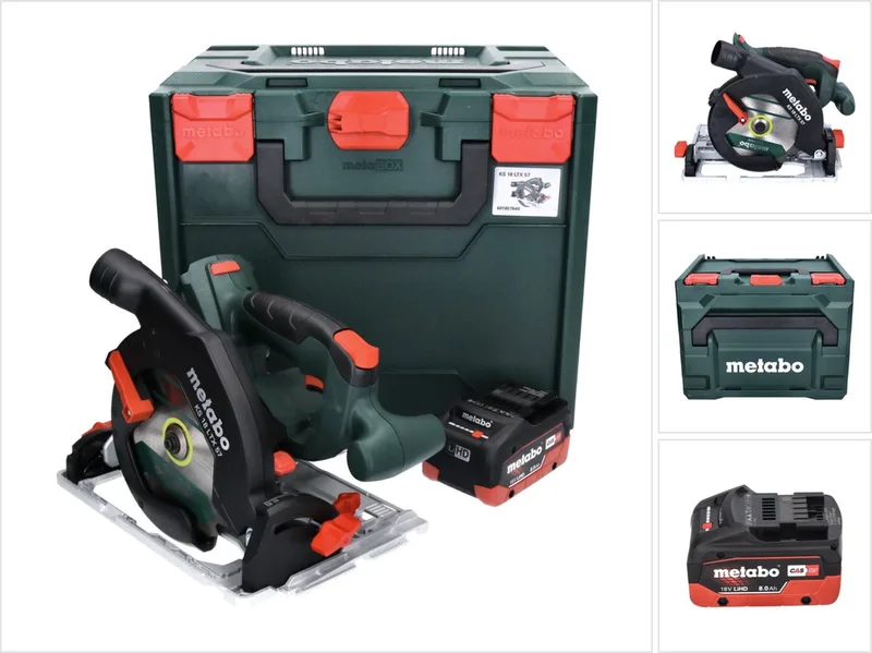 KS 18 LTX 57 accu-handcirkelzaag 18 V 165 mm + 1x accu 8,0 Ah + metaBOX - zonder oplader von Metabo – Produktbild