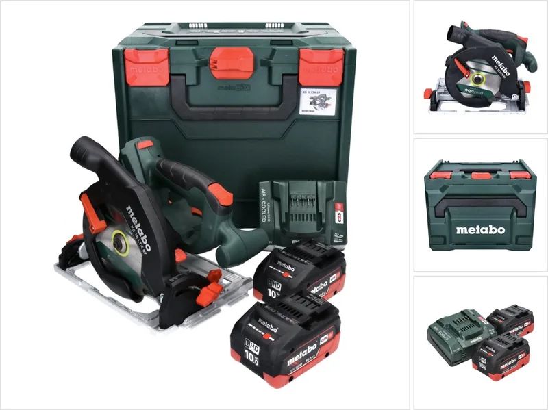 KS 18 LTX 57 accu-handcirkelzaag 18 V 165 mm + 2x accu 10,0 Ah + oplader + metaBOX de Metabo – image du produit