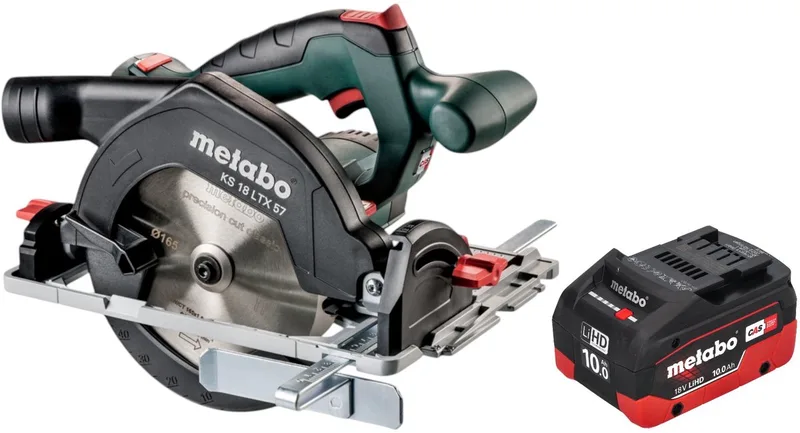 KS 18 LTX 57 Accucirkelzaag 18 V 165 mm + 1x LiHD accu 10.0 Ah - zonder oplader de Metabo – image du produit