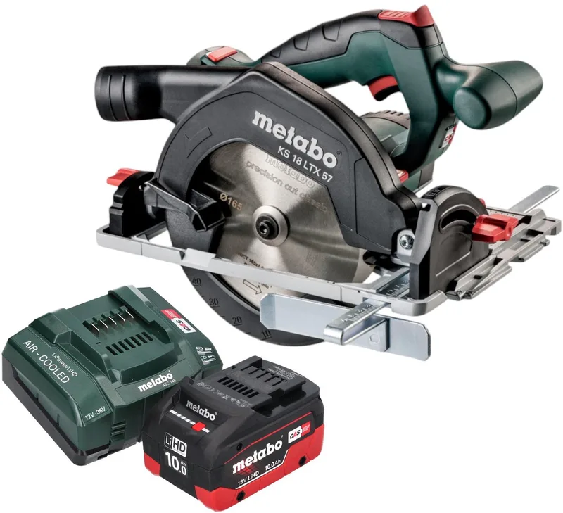 KS 18 LTX 57 Accucirkelzaag 18 V 165 mm + 1x LiHD accu 10.0 Ah + lader de Metabo – image du produit