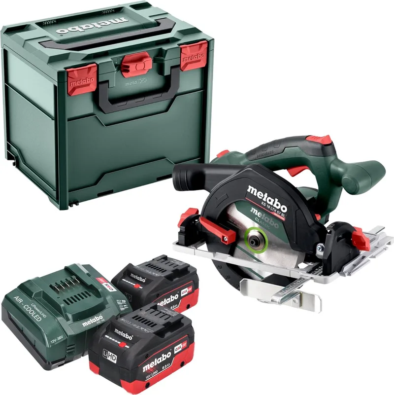 KS 18 LTX 57 BL accucirkelzaag 18 V 57 mm ( 611857810 ) + 2x LiHD accu 8.0 Ah + lader + metabox de Metabo – image du produit