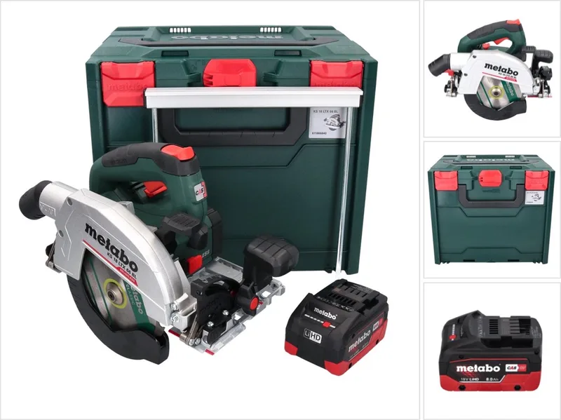 KS 18 LTX 66 BL accu-handcirkelzaag 18 V 165 mm + 1x accu 8,0 Ah + metaBOX - zonder oplader de Metabo – image du produit