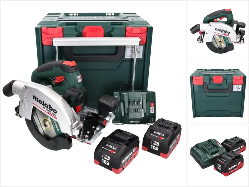 KS 18 LTX 66 BL accu-handcirkelzaag 18 V 165 mm + 2x accu 10,0 Ah + oplader + metaBOX de Metabo – image du produit
