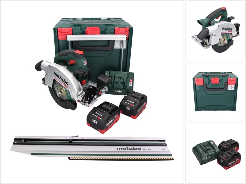 KS 18 LTX 66 BL accu-handcirkelzaag 18 V 165 mm + 2x accu 5,5 Ah + oplader + afkortgeleider + metaBOX de Metabo – image du produit