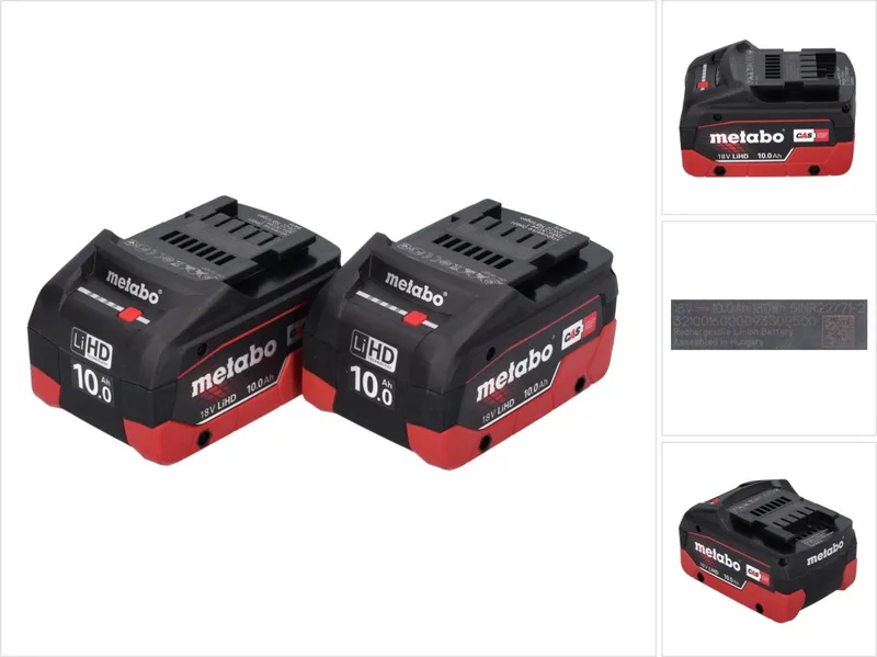 LiHD accupack set 2x 18 V 10,0 Ah CAS-systeem ( 2x 625549000 ) von Metabo – Produktbild