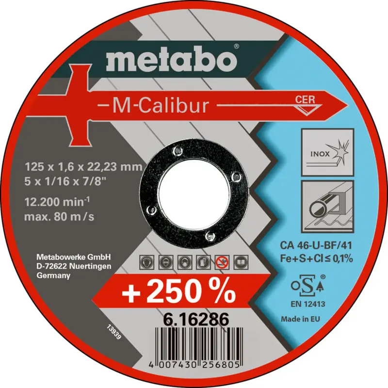 M-Calibur 616286000 Trennscheibe gerade 125 mm 25 St. Edelstahl de Metabo – image du produit