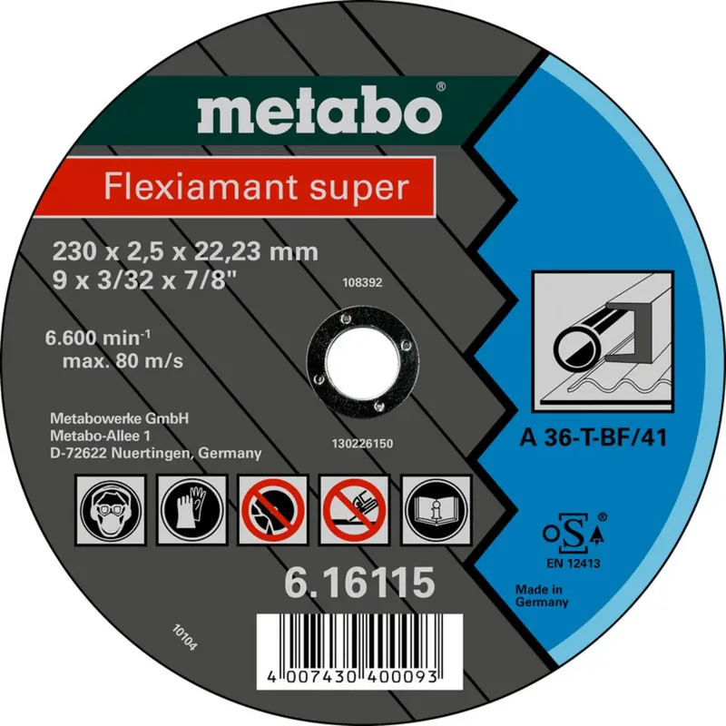 Metabo 616103000 Trennscheibe gekröpft 230 mm 25 St. Metall de Metabo – image du produit