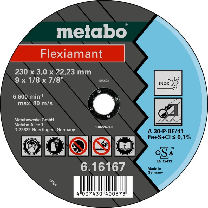 Metabo 616163000 Trennscheibe gerade 180 mm 25 St. rostfreier Stahl by Metabo – product image