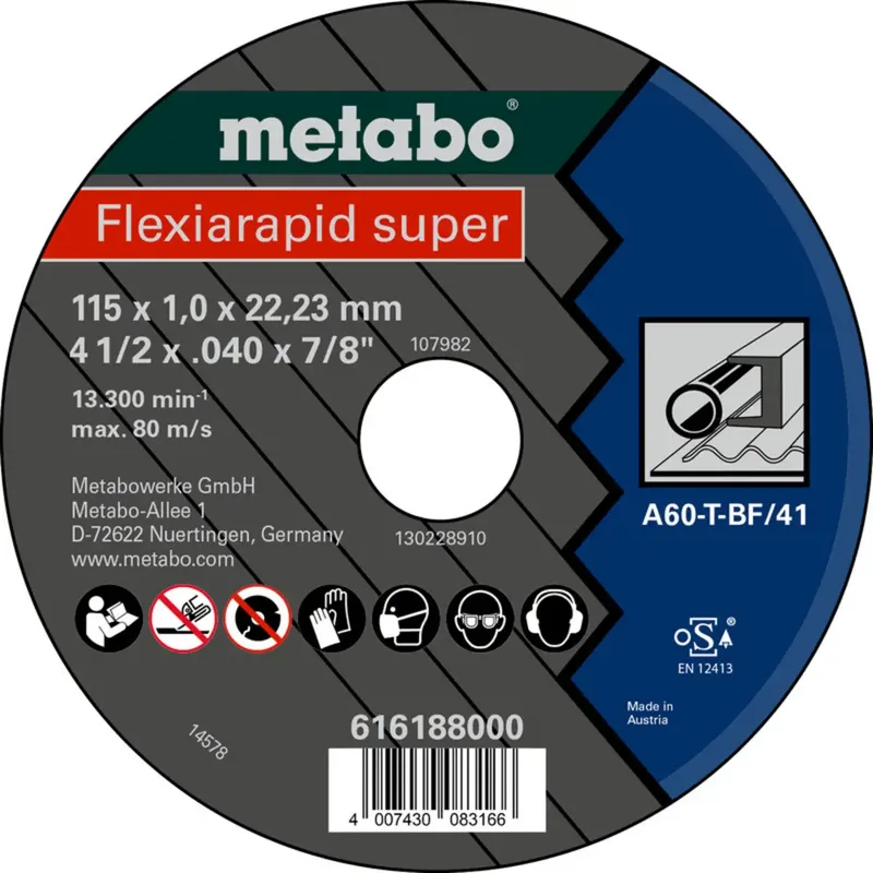 Metabo 616188000 Trennscheibe gerade 115 mm 25 St. Blech, Profile by Metabo – product image