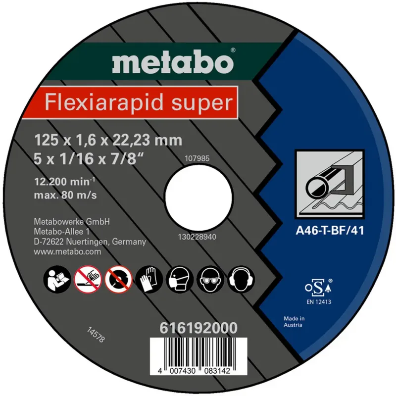 Metabo 616192000 Trennscheibe gerade 125 mm 25 St. Blech, Profile by Metabo – product image