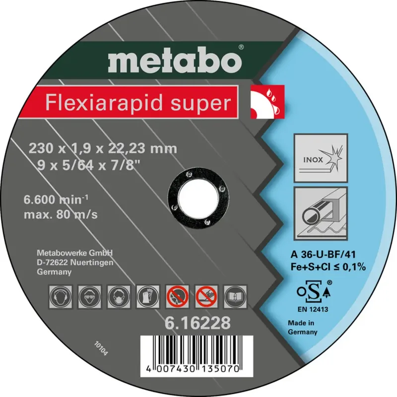 Metabo 616228000 Trennscheibe gerade 230 mm 25 St. Edelstahl by Metabo – product image