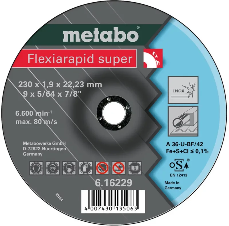 Metabo 616229000 Trennscheibe gekröpft 230 mm 25 St. Edelstahl von Metabo – Produktbild