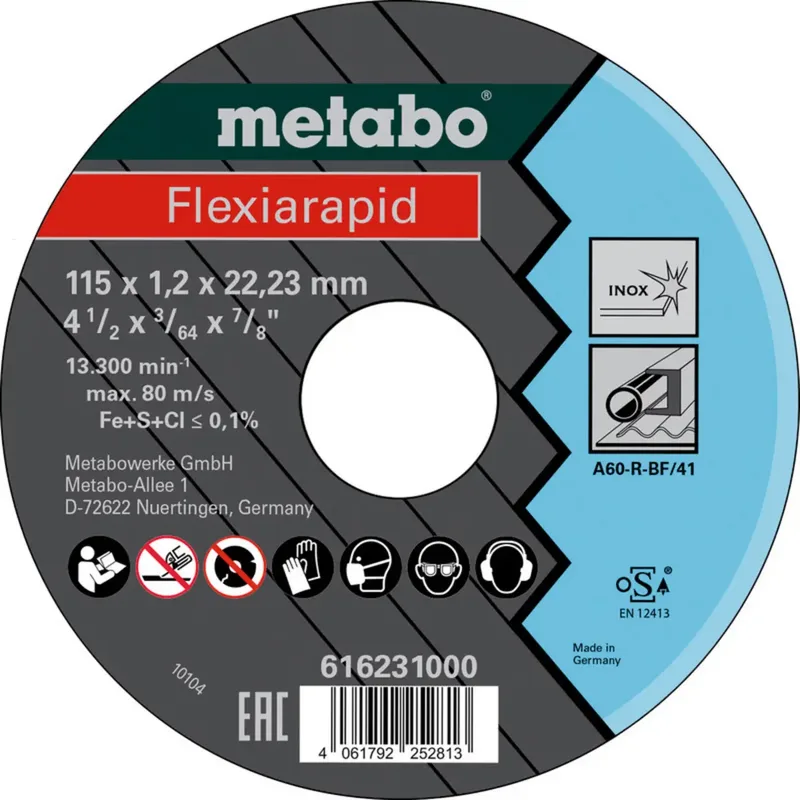 Metabo 616231000 Trennscheibe 115 mm 25 St. Edelstahl (rostfrei) de Metabo – image du produit