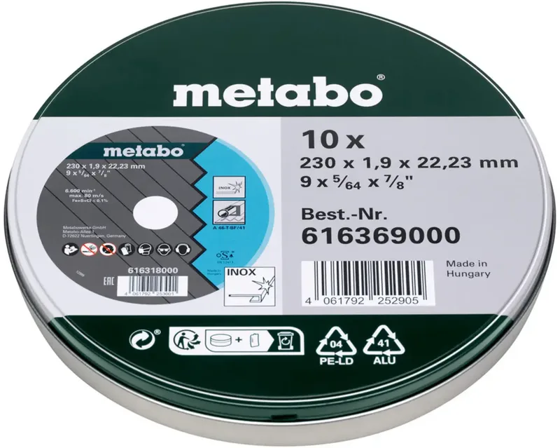 Metabo 616369000 Trennscheibe 230 mm 1 St. Edelstahl (rostfrei) by Metabo – product image