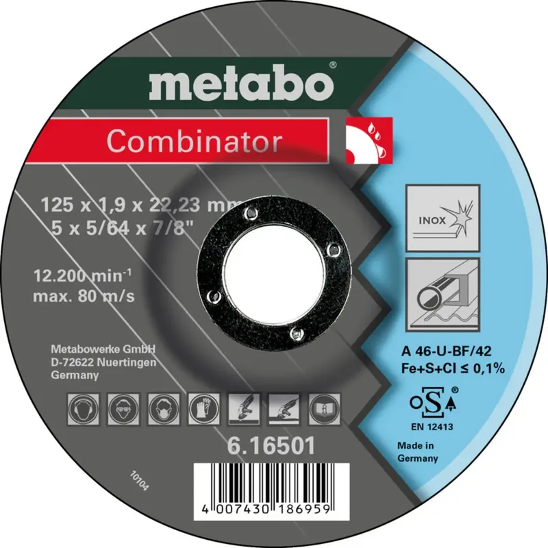 Metabo 616501000 Trennscheibe gekröpft 125 mm 25 St. rostfreier Stahl von Metabo – Produktbild