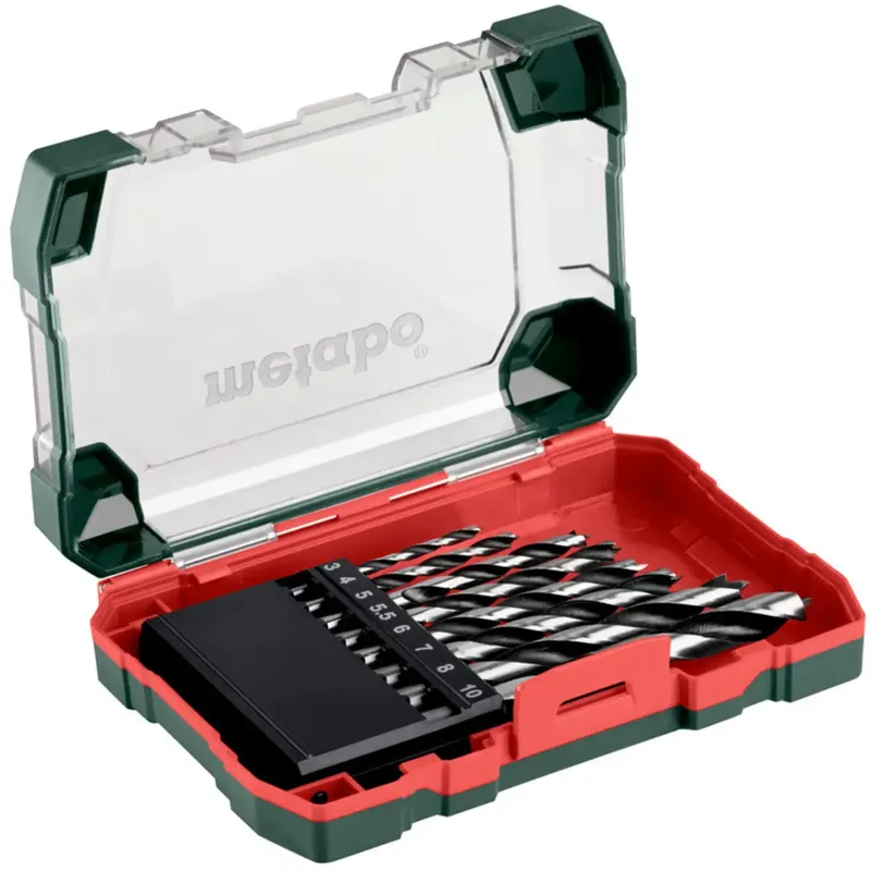 Metabo 626705000 Holz-Spiralbohrer-Set 8teilig 3 mm, 4 mm, 5 mm, 5.5 mm, 6 mm, 7 mm, 8 mm, 10 mm 1 St. de Metabo – image du produit