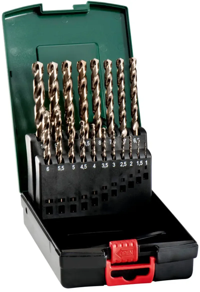Metabo 627671000 Metall-Spiralbohrer-Set 19teilig 1 mm, 1.5 mm, 2 mm, 2.5 mm, 3 mm, 3.5 mm, 4 mm, 4.5 mm, 5 mm, 5.5 mm, 6 mm, 6.5 mm, 7 mm, 7.5 mm, 8 mm, 8.5 by Metabo – product image