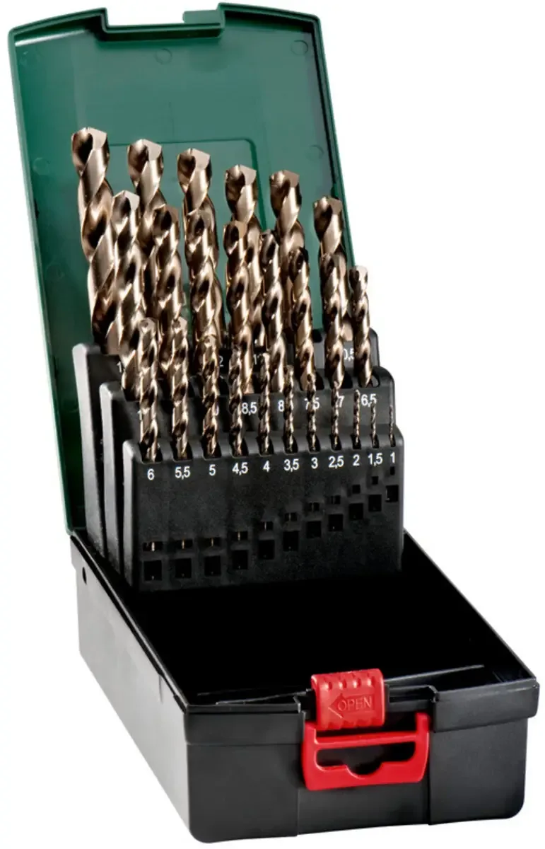 Metabo 627672000 Metall-Spiralbohrer-Set 25teilig 1 mm, 1.5 mm, 2 mm, 2.5 mm, 3 mm, 3.5 mm, 4 mm, 4.5 mm, 5 mm, 5.5 mm, 6 mm, 6.5 mm, 7 mm, 7.5 mm, 8 mm, 8.5 by Metabo – product image