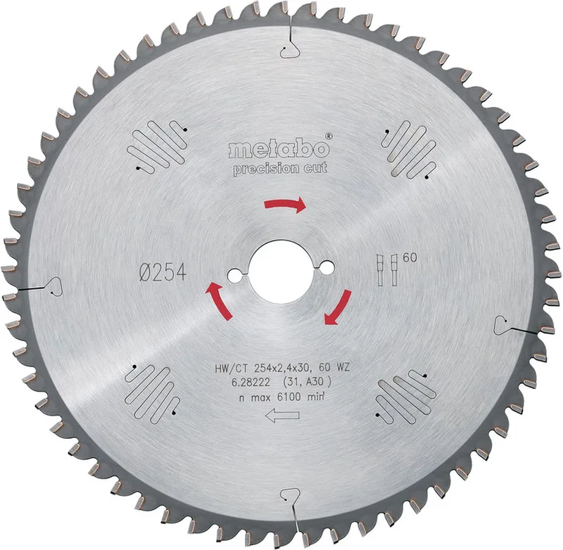 Metabo 628035000 HW/CT Cirkelzaagblad - 190 x 30mm - 48 WZ fra Metabo – produktbillede