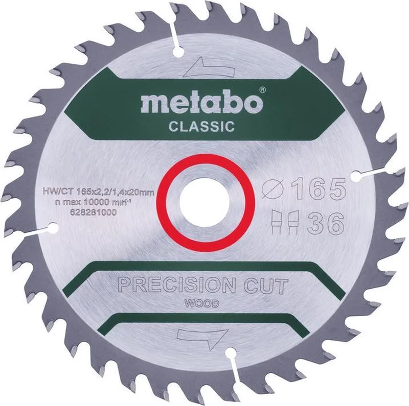 Metabo 628281000 HW/CT Cirkelzaagblad - 165 x 20 x 36T de Metabo – image du produit
