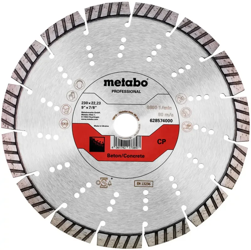 Metabo 628574000 Diamanttrennscheibe Durchmesser 230 mm Bohrungs-Ø 22.23 mm 1 St. de Metabo – image du produit