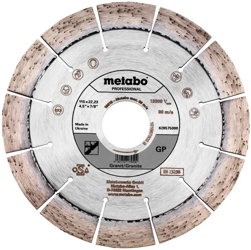 Metabo 628575000 Diamanttrennscheibe Durchmesser 115 mm Bohrungs-Ø 22.23 mm 1 St. de Metabo – image du produit