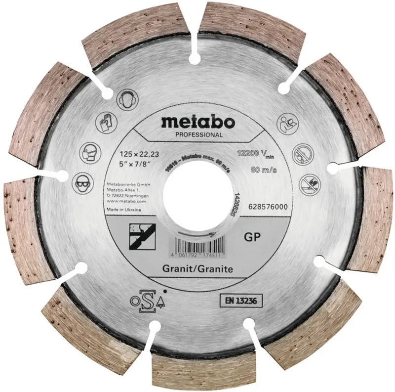 Metabo 628576000 Diamanttrennscheibe Durchmesser 125 mm Bohrungs-Ø 22.23 mm 1 St. de Metabo – image du produit