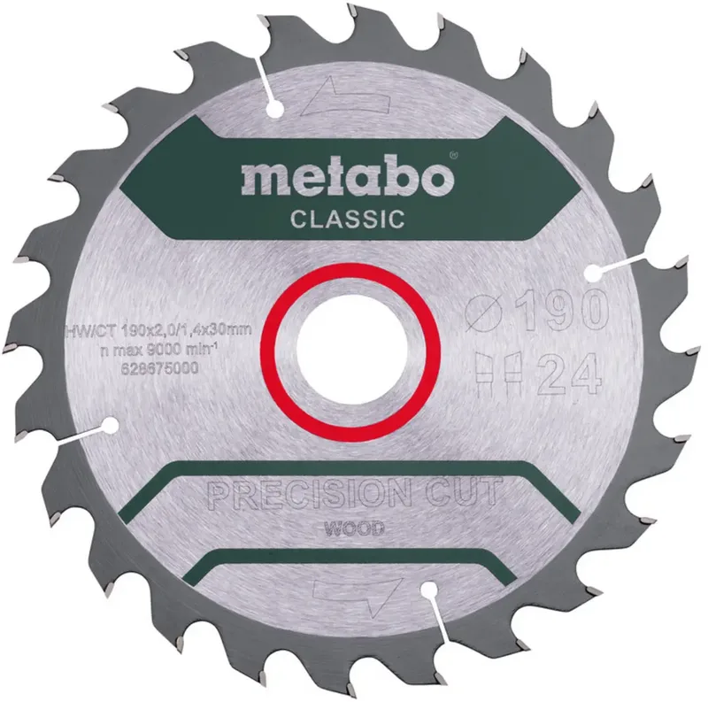 Metabo 628676000 Lame de scie circulaire 190 x 30 x 1.4 mm Nombre de dents: 24 1 pc(s) de Metabo – image du produit