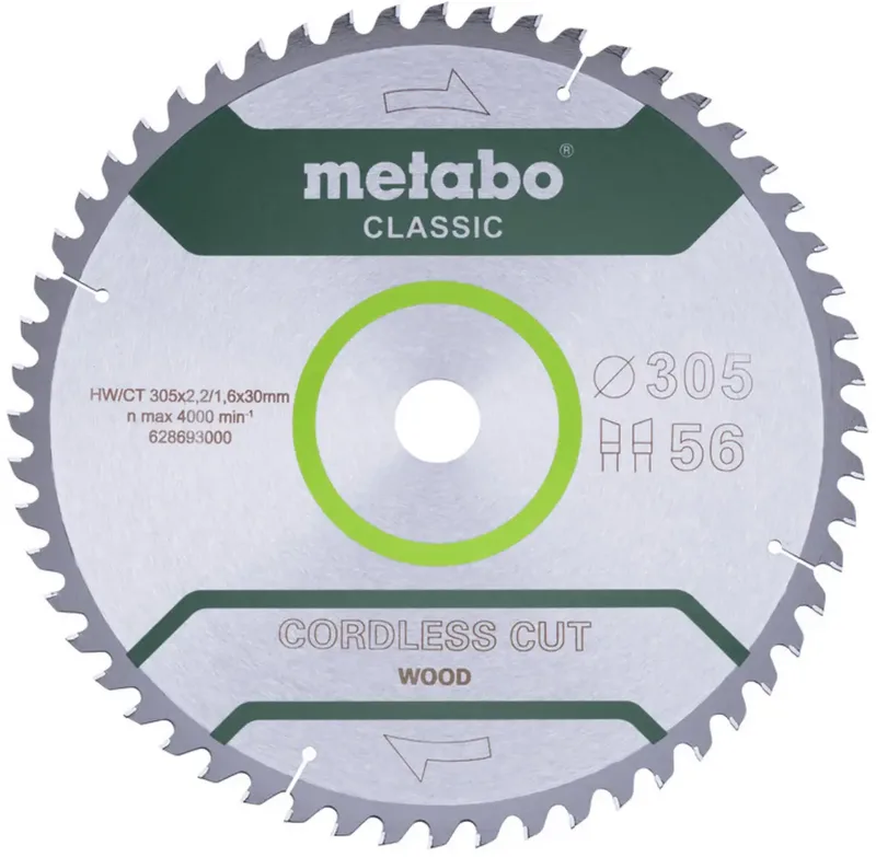 Metabo 628693000 Kreissägeblatt 305 x 30 mm Zähneanzahl: 56 1 St. van Metabo – productafbeelding