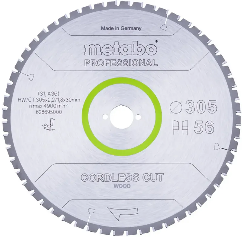 Metabo 628695000 Lame de scie circulaire 305 x 30 mm Nombre de dents: 56 1 pc(s) de Metabo – image du produit