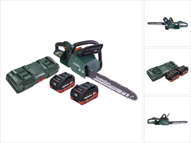 MS 36-18 LTX BL 40 Accu-kettingzaag 36 V ( 2x 18 V ) 40 cm 22 m/s borstelloos + 2x accu 5,5 Ah + dubbele lader van Metabo – productafbeelding