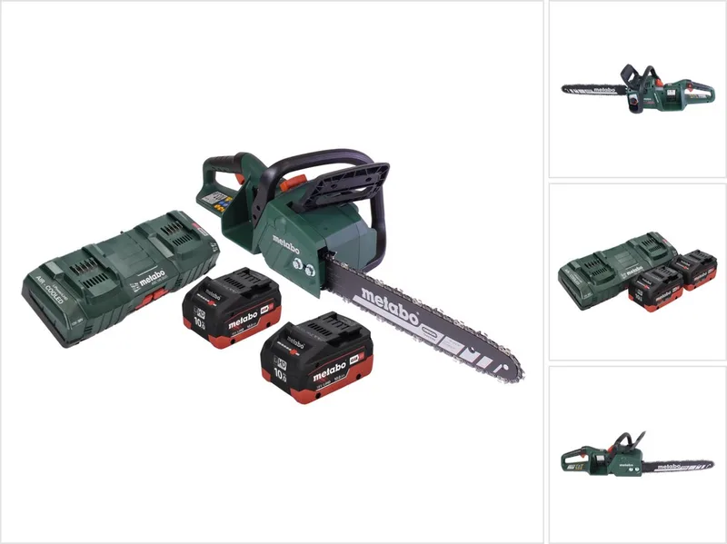 MS 36-18 LTX BL 40 Accu-kettingzaag 36 V ( 2x 18 V ) 40 cm 22 m/s borstelloos + 2x accu 10.0 Ah + dubbele lader de Metabo – image du produit