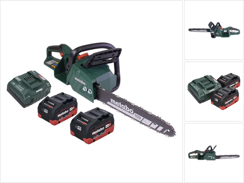 MS 36-18 LTX BL 40 Accu-kettingzaag 36 V ( 2x 18 V ) 40 cm 22 m/s borstelloos + 2x accu 5,5 Ah + lader de Metabo – image du produit