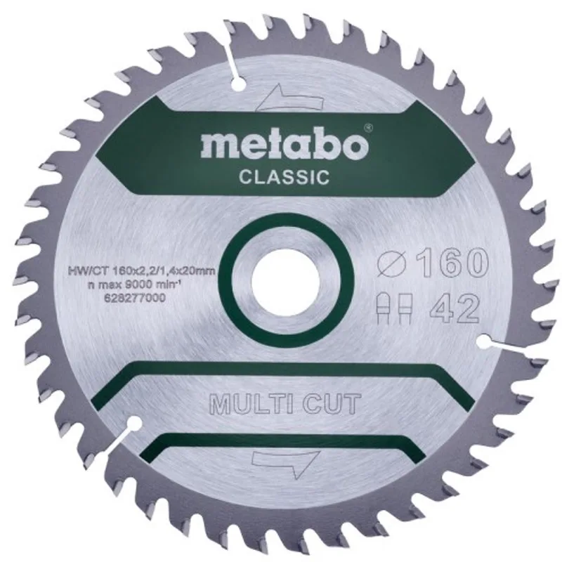 MULTI CUT CLASSIC 628277000 Cirkelzaagblad 160 x 20 x 1.4 mm Aantal tanden: 42 1 stuk(s) de Metabo – image du produit