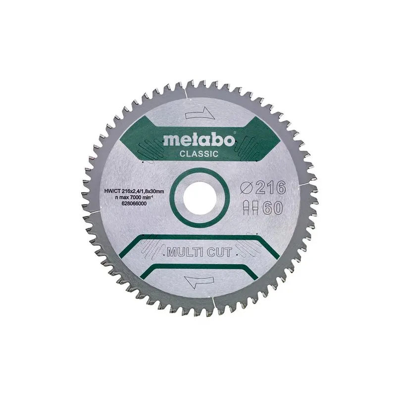 Multi Cut Classic - Cirkelzaagblad - 216mm - 60 Tanden - FZ/TZ Geometrie de Metabo – image du produit 2 sur 2