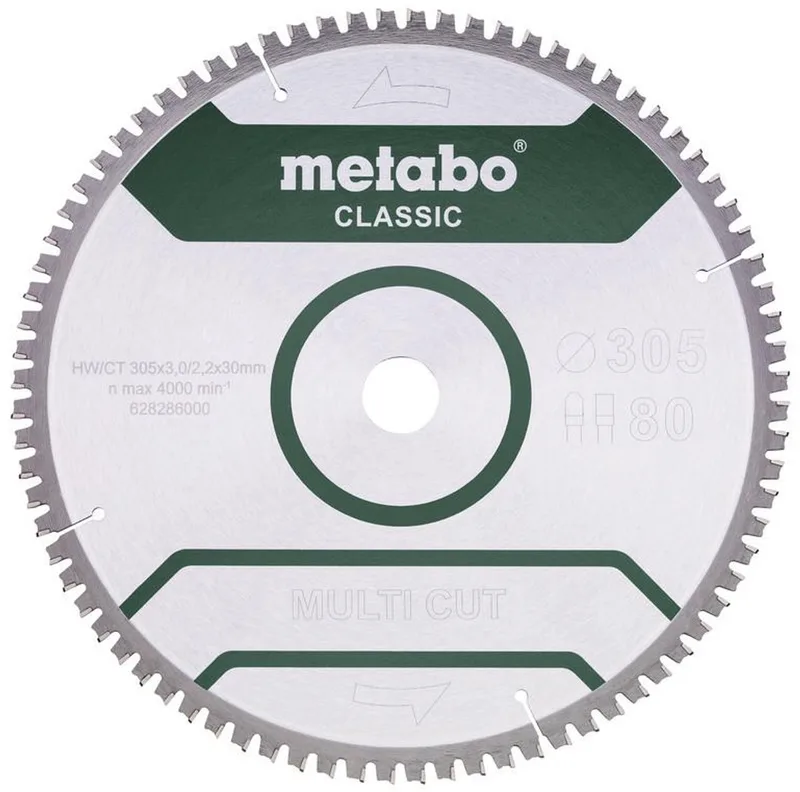 Multi Cut Classic - Cirkelzaagblad - 305mm - 80 Tanden - FZ/TZ-vorm de Metabo – image du produit
