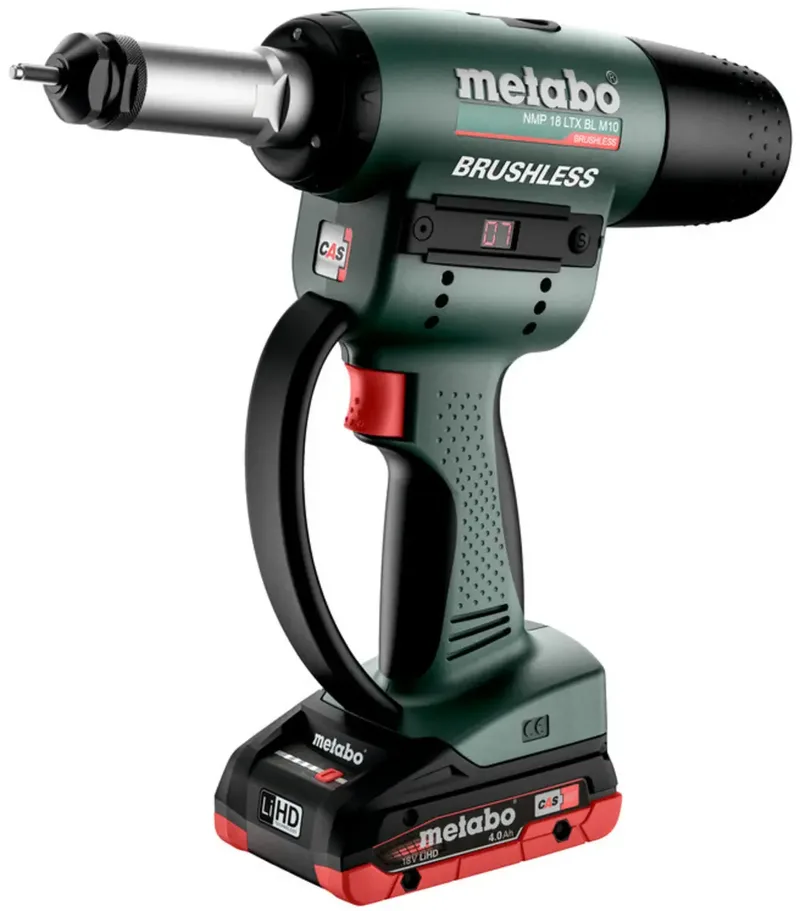NMP 18 LTX BL M10 601788800 Akku-Nietmutternpistole 18 V 4 Ah Li-Ion inkl. Ladegerät, inkl. 2. Akku fra Metabo – produktbillede
