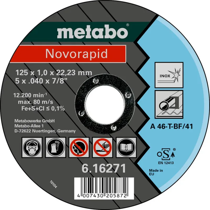 NOVORAPID 616271000 Trennscheibe gerade 125 mm 1 St. INOX von Metabo – Produktbild