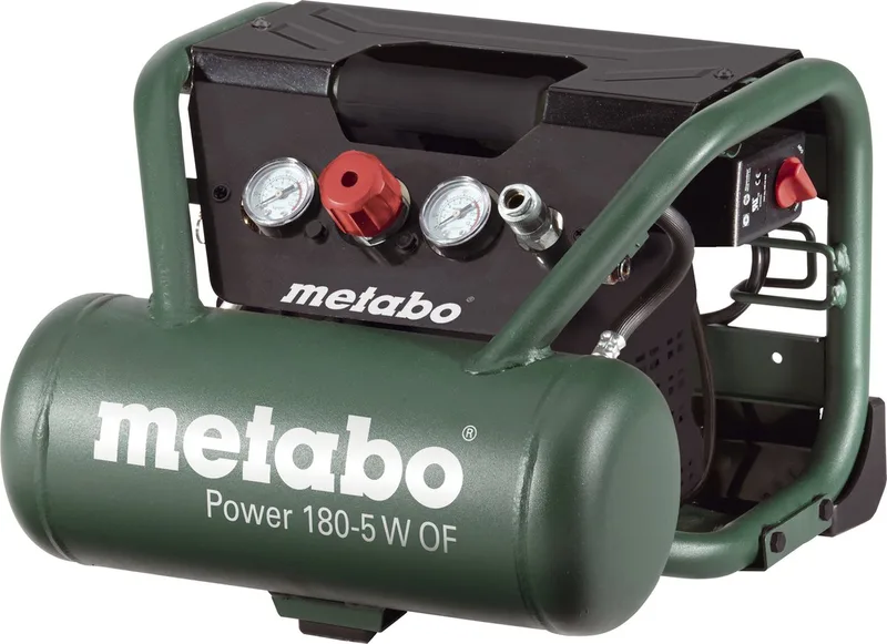 Power 180-5 W OF Compressor - 1100W - 8 bar - 5L - 75 l/min de Metabo, Blanc – image du produit