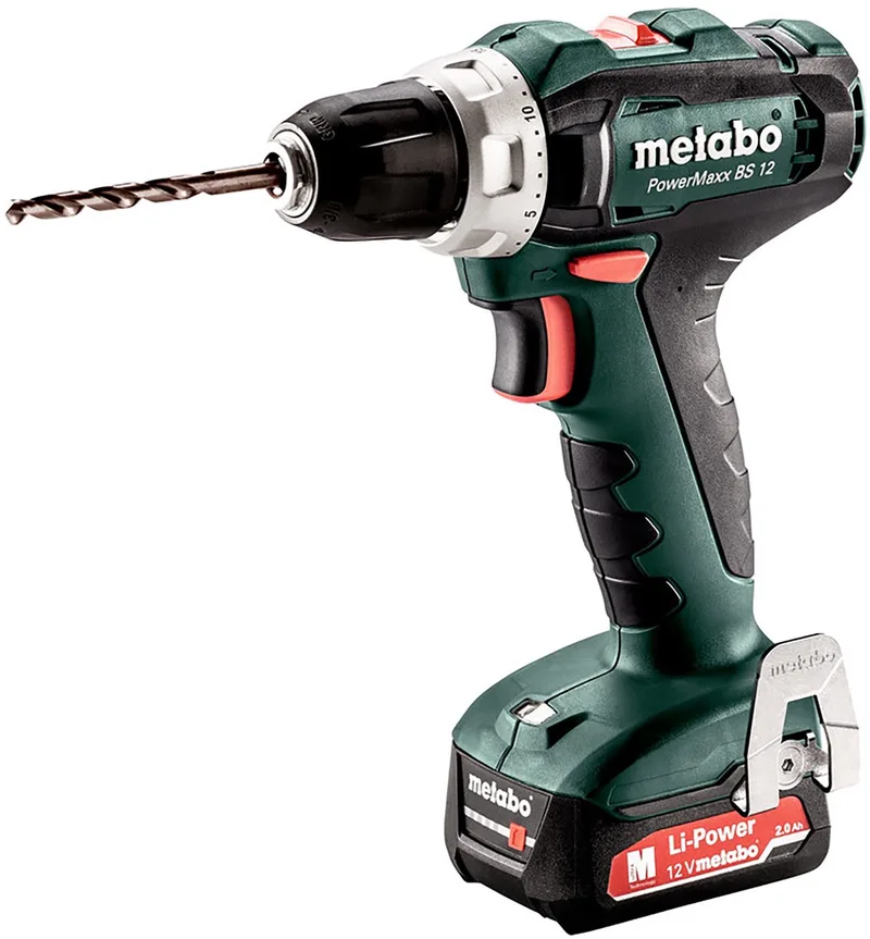 PowerMaxx BS 12 Accu-Boorschroefmachine + 12 V / 2,0 Ah Accu-pack en Lader SC 30 by Metabo – product image