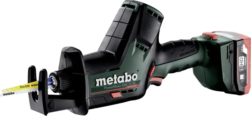 POWERMAXX SSE 12 BL Scie sabre sans fil 602322800 + 2 batteries, + mallette 12 V 4.0 Ah de Metabo – image du produit