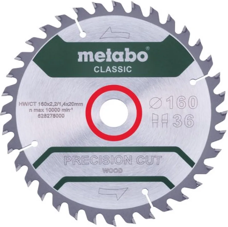 PRECISION CUT WOOD CLASSIC 628278000 Cirkelzaagblad 160 x 20 x 1.4 mm Aantal tanden: 36 1 stuk(s) de Metabo – image du produit
