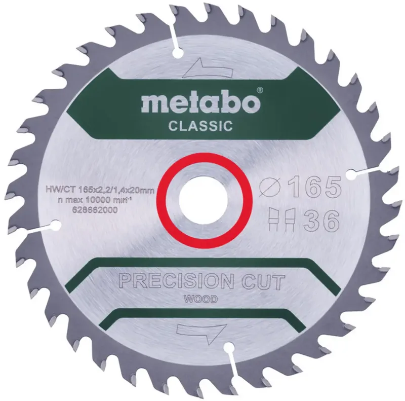PRECISION CUT WOOD CLASSIC 628662000 Lame de scie circulaire 165 x 20 x 1.4 mm Nombre de dents: 36 1 pc(s) de Metabo – image du produit