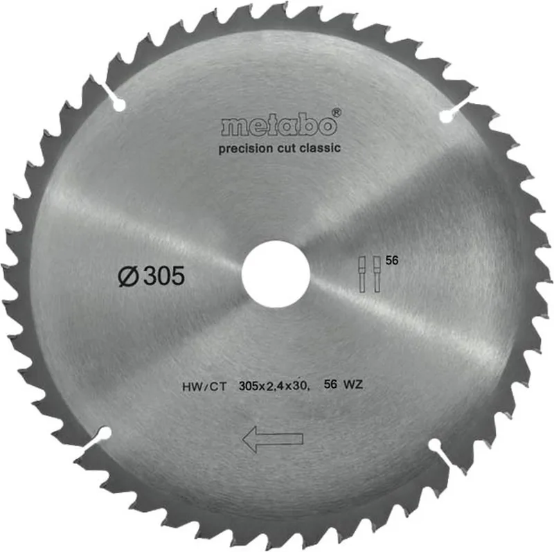 Precision Cut Wood - Classic - Cirkelzaagblad - 305mm - 56 Tanden - HW/CT von Metabo – Produktbild