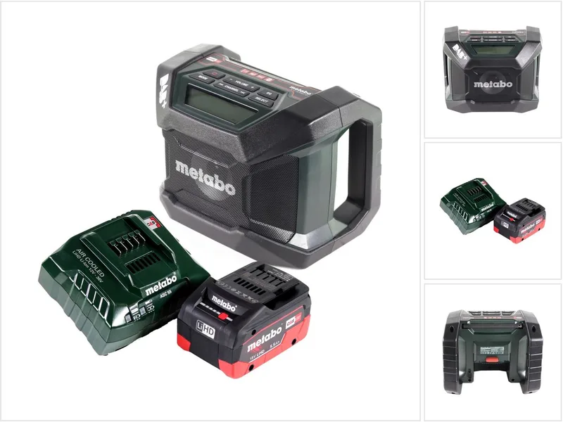 R 12-18 DAB+ BT accu bouwradio 12-18 V DAB+ Bluetooth + 1x accu 5,5 Ah + oplader de Metabo, Vert – image du produit